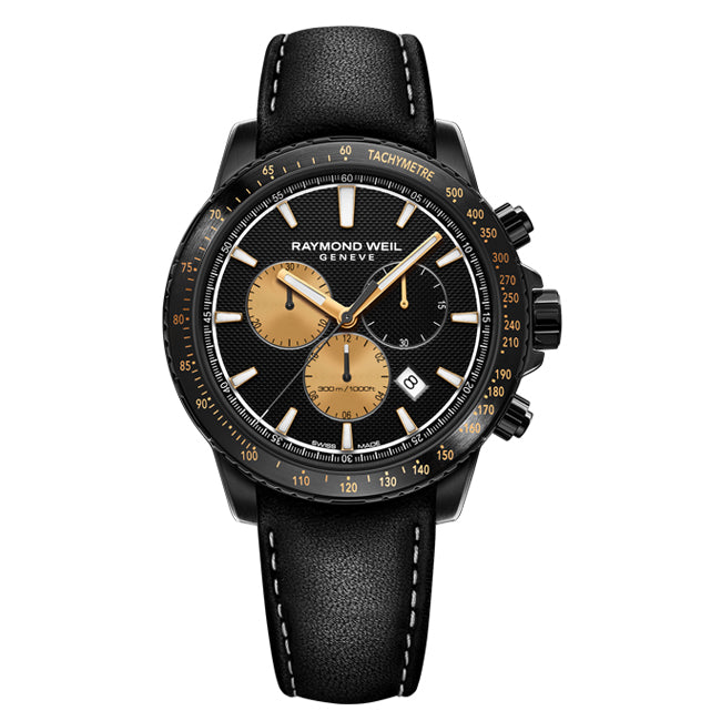 Raymond Weil Men’s Marshall Amplification Limited Edition Quartz Chronograph Leather Strap Watch, 8570-BKC-MARS1