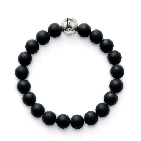 Thomas Sabo Matt Obsidian Bead Bracelet Small A1086-023-11