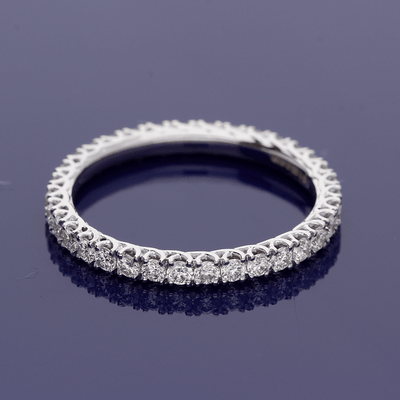18ct White Gold Diamond Claw Set Full Eternity Ring - GoldArts