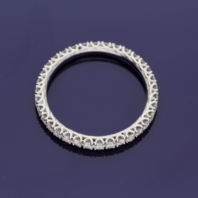 18ct White Gold Diamond Claw Set Full Eternity Ring - GoldArts
