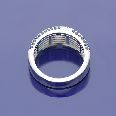 18ct White Gold Sapphire and Diamond Cocktail Eternity Ring - GoldArts