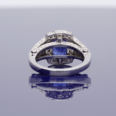 18ct White Gold Sapphire and Diamond Ring - GoldArts