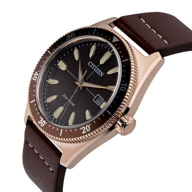 Gentlemen's Citizen Sport Eco-Drive Rose PVD Stainless Steel Strap Watch, AW1593-06X