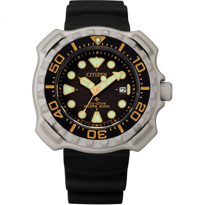 Men's Citizen Promaster Diver Super Titanium Rubber Strap Watch, BN0220-16E