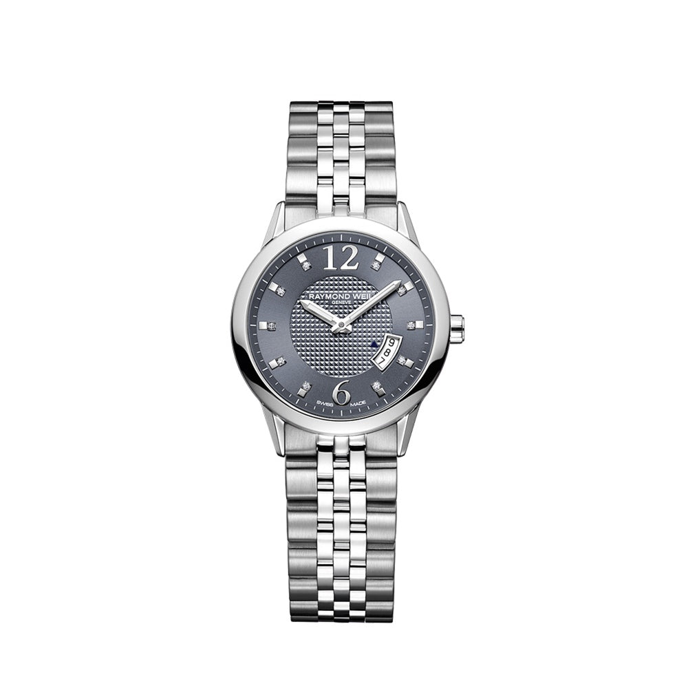 Raymond Weil Ladies Freelancer Slate Diamond Quartz Steel Bracelet Watch 5670
