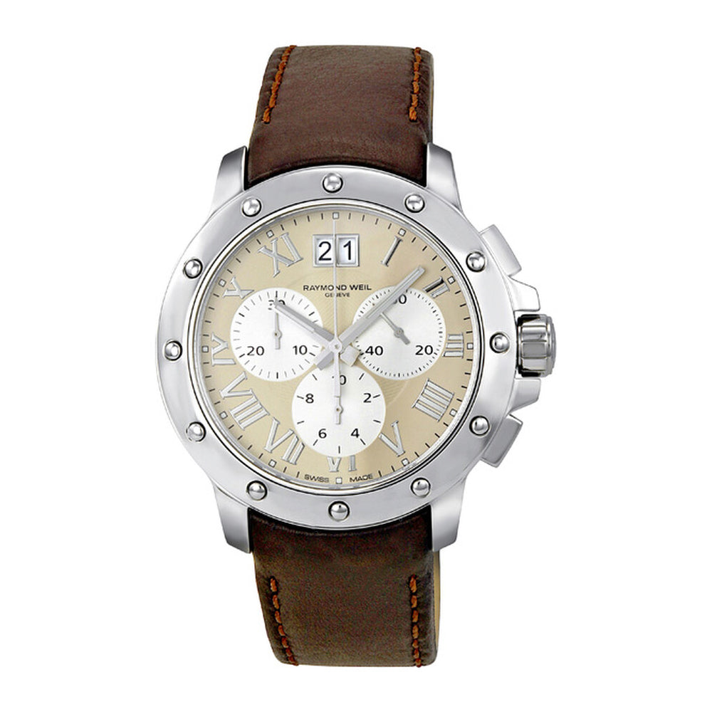 Raymond Weil Men's Tango Quartz Chronograph Leather Strap Watch 4899