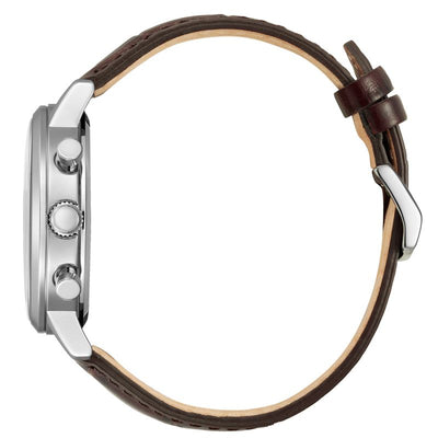 Men's Citizen Chronograph Eco-Drive Steel Leather Strap Watch, CA7061-26X