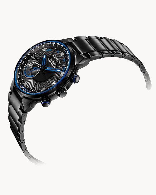 Gentlemen's Citizen Satellite Wave GPS Eco-Drive Black PVD Bracelet Watch, CC3038-51E