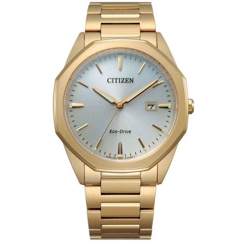 Gentlemen's Citizen Corso Eco-Drive Gold PVD Plated Bracelet Watch, BM7492-57A