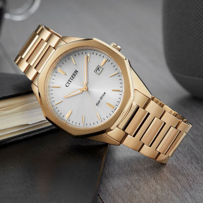 Gentlemen's Citizen Corso Eco-Drive Gold PVD Plated Bracelet Watch, BM7492-57A