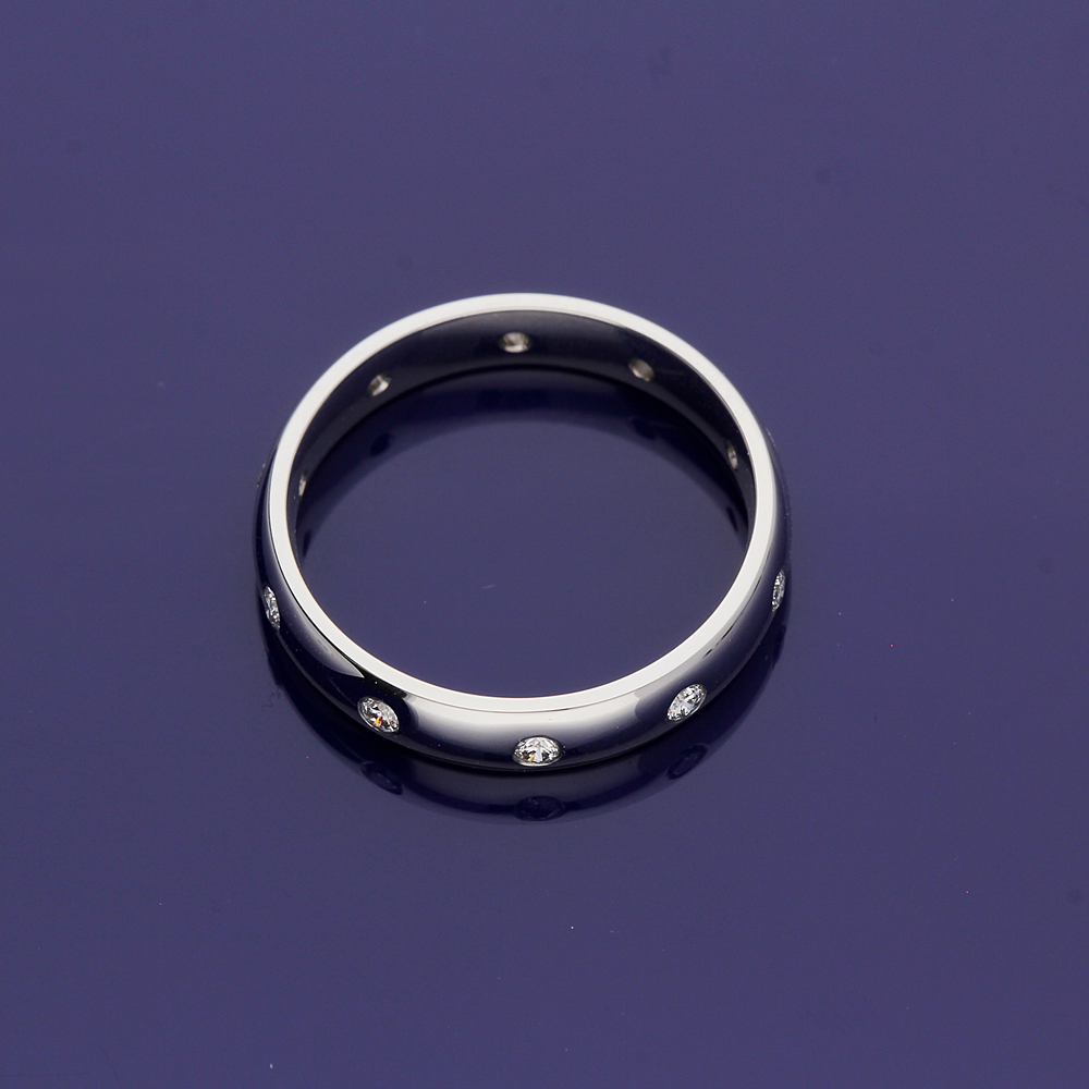 Platinum 4mm Diamond Set Wedding Band Eternity Ring