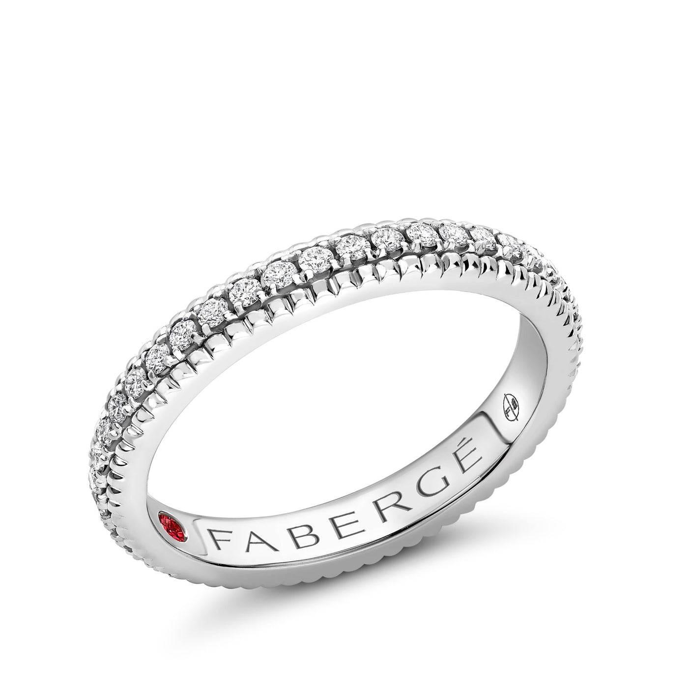 Fabergé Colours of Love White Gold Diamond Fluted Eternity Ring