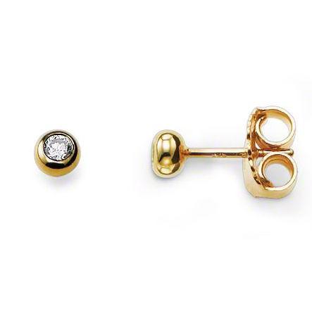Thomas Sabo Yellow Gold Silver Cubic Zirconia Stud Earrings H1819-414-14