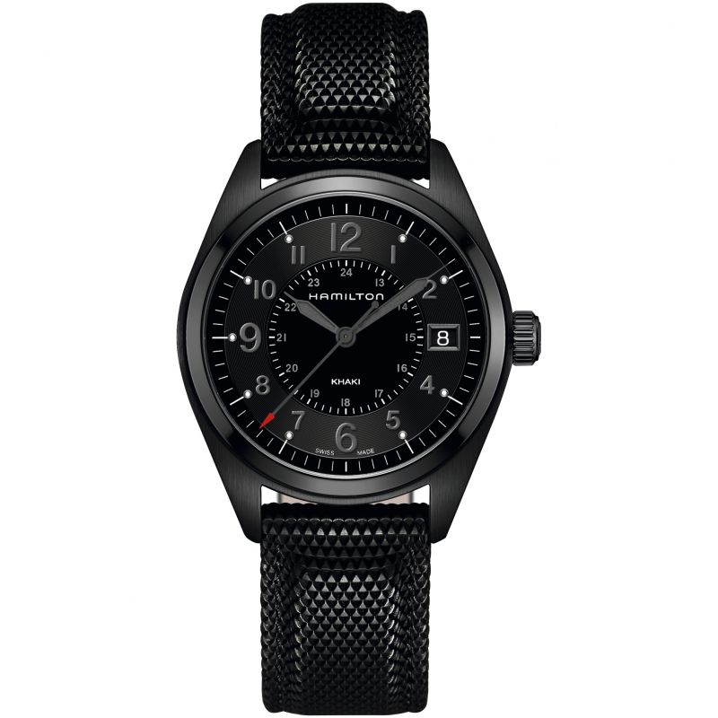 Hamilton Khaki Field Quartz Textured Strap Watch, H68401735