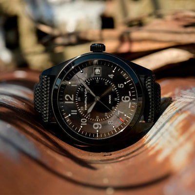 Hamilton Khaki Field Quartz Textured Strap Watch, H68401735