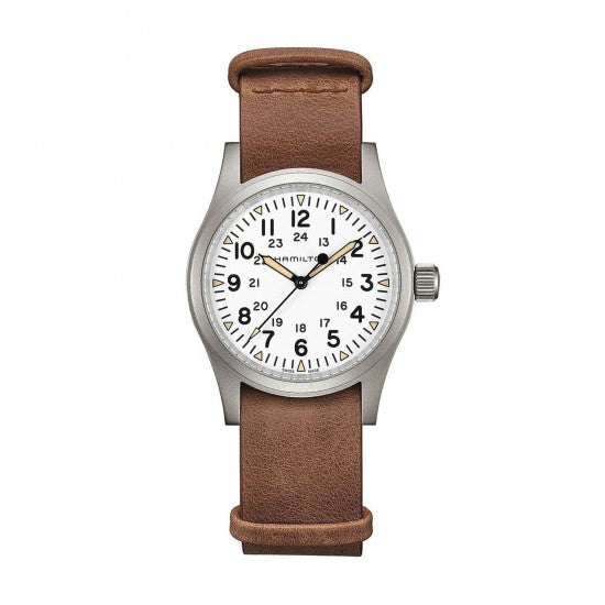 Hamilton Khaki Field Mechanical Nato Leather Strap Watch, H69439511