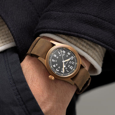 Hamilton Khaki Field Mechanical Bronze Strap Watch, H69459530