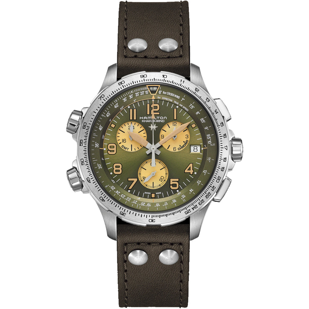 Hamilton Khaki Aviation X-Wind GMT Chrono Quartz Watch 46mm H77932560