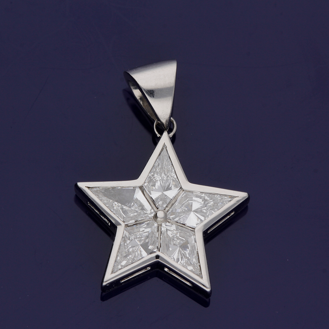 Platinum 1ct Kite Cut Diamond Star Pendant GoldArts