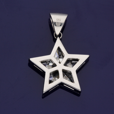 Platinum 1ct Kite Cut Diamond Star Pendant