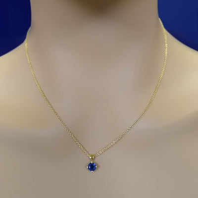18ct Yellow Gold 0.67ct Sapphire Solitaire Pendant
