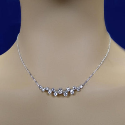 18ct White Gold Diamond Scatter Bubble Necklace - GoldArts
