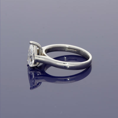Platinum and Pear Shape Diamond Solitaire Ring