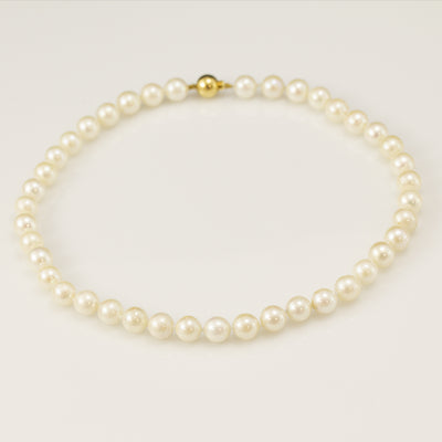 8.5-9mm Akoya Pearl 16" Necklace with 18ct Yellow Gold Clasp