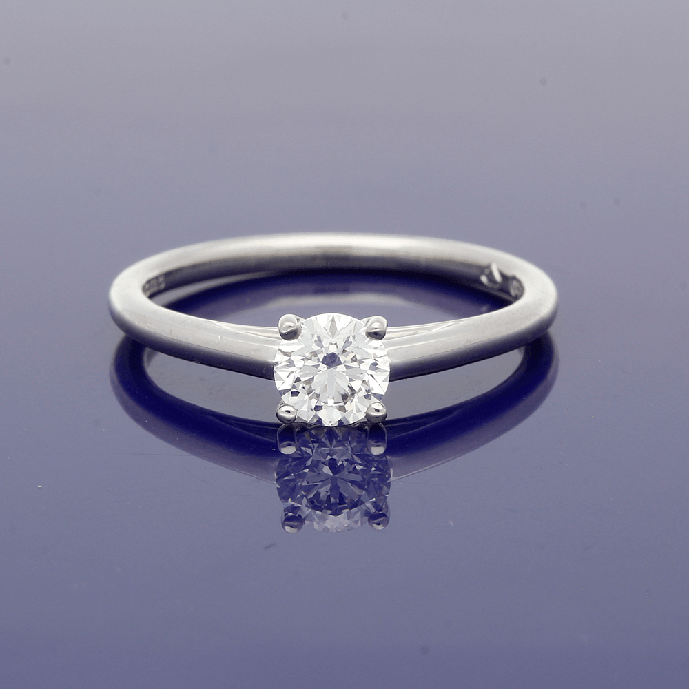Platinum 0.50ct Certificated Round Brilliant Cut Diamond Solitaire Engagement Ring Brighton Sussex

