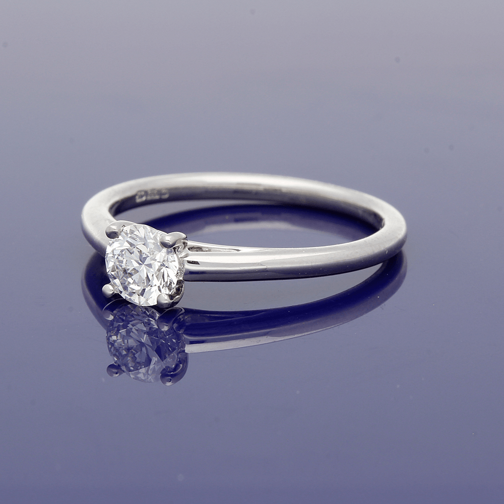 Platinum 0.50ct Certificated Round Brilliant Cut Diamond Solitaire Engagement Ring Brighton Sussex
