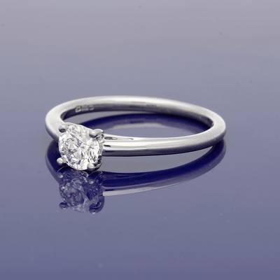 Platinum 0.50ct Certificated Round Brilliant Cut Diamond Solitaire Engagement Ring Brighton Sussex
