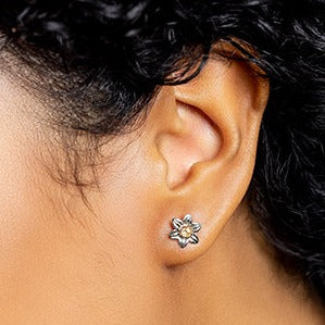 Clogau Nature's Wonder Sterling Silver Daffodil Stud Earrings - SDSE