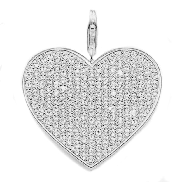 Thomas Sabo Silver Large Pave Zirconia Heart Pendant T0251