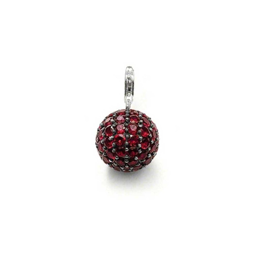 Thomas Sabo Cubic Zirconia Red Pavé Ball Sterling Silver Pendant T0254-012-10