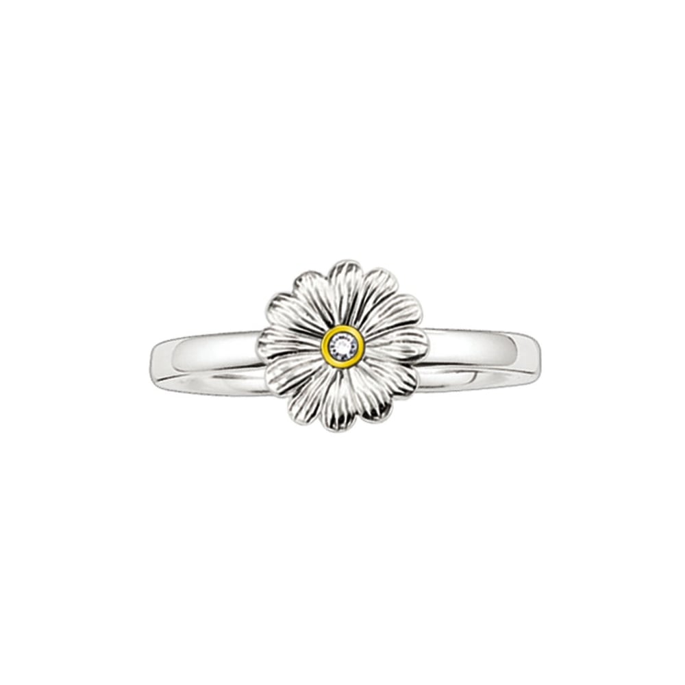 Thomas Sabo Sterling Silver Diamond Flower Ring TR0002-179-14