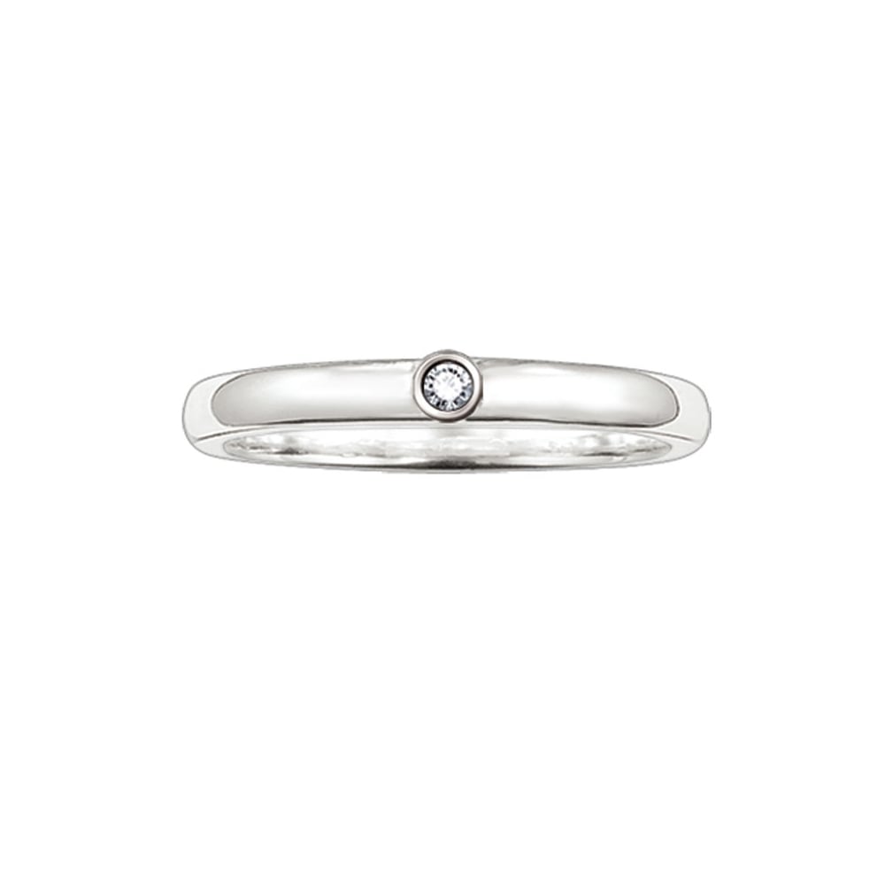 Thomas Sabo Sterling Silver Diamond Solitaire Ring TR0008-153-14