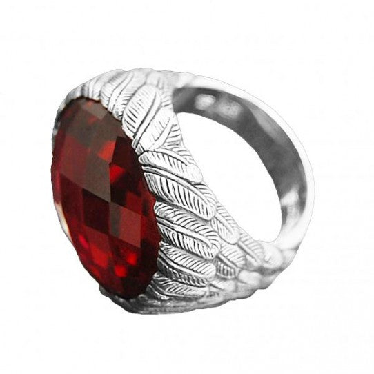 SALE Thomas Sabo Rebel Oval Red Zirconia Feather Ring TR1864-012