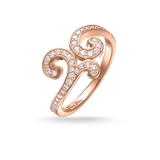 SALE Thomas Sabo Rose Gold Zirconia Swirl Arabesque Ring TR1953