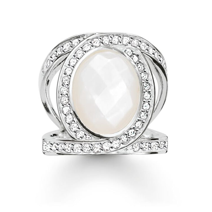 SALE Thomas Sabo Silver Mother of Pearl Love Knot Ring TR2015 030 14 GoldArts