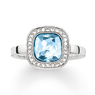 Thomas Sabo Blue Spinel Cosmos Sterling Silver Ring TR2029-059-1