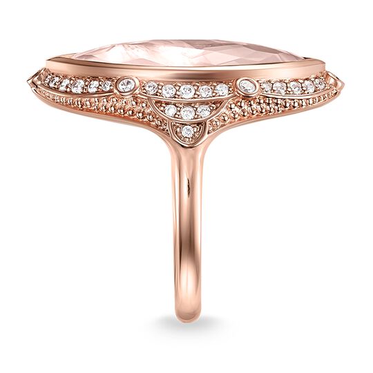 Thomas Sabo Rose Gold Marquise Pink Quartz Purity of Lotus Ring TR2041-537-9