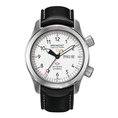 Bremont Ex-Display MBII Martin Baker White Dial Automatic Stainless Steel Watch, MBII-WH/BL