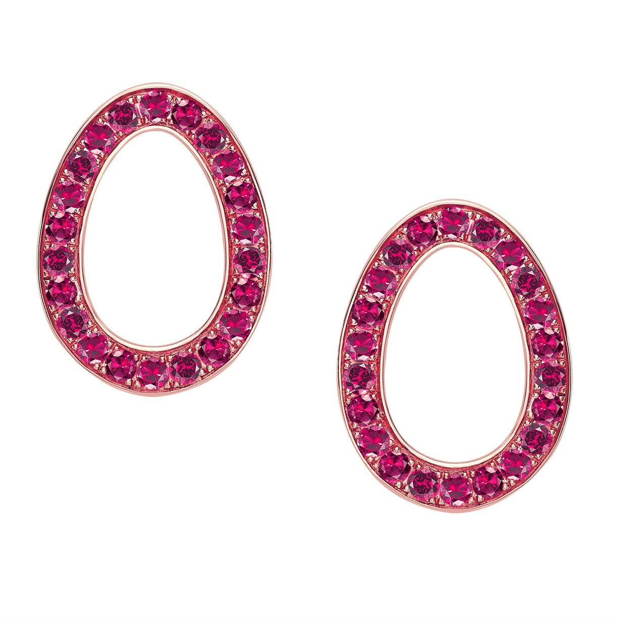 Fabergé Colours of Love Sasha Rose Gold Ruby Egg Stud Earrings