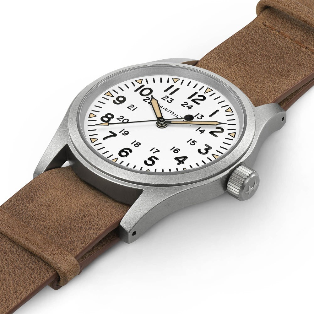 Hamilton Khaki Field Mechanical Nato Leather Strap Watch, H69439511