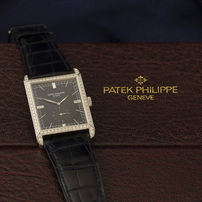 Pre-owned Patek Philippe Gondolo 18ct White Gold Manual Wind Leather Strap Watch, 5112-001G