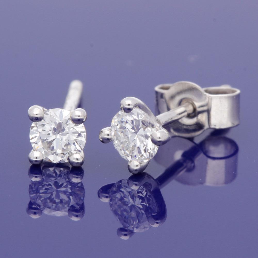 18ct White Gold 0.45ct Diamond Stud Earrings - GoldArts