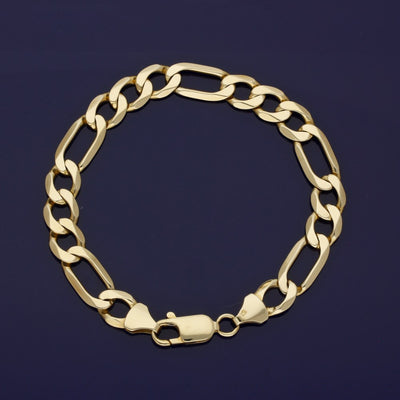 9ct Yellow Gold Figaro Curb Bracelet