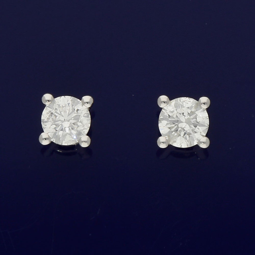 9ct White Gold 0.50ct Diamond Stud Earrings