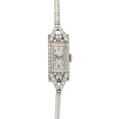Ladies Manual Wind Diamond Set Cocktail Bracelet Watch