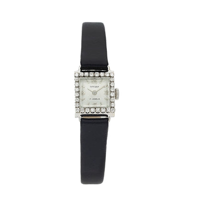 Pre-owned Ladies Tiffany 18ct White Gold Diamond Set Cocktail Strap Watch